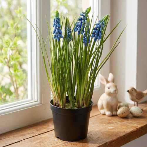 Umělé hyacinty v modrém květináči 24cm | Floristik24.cz