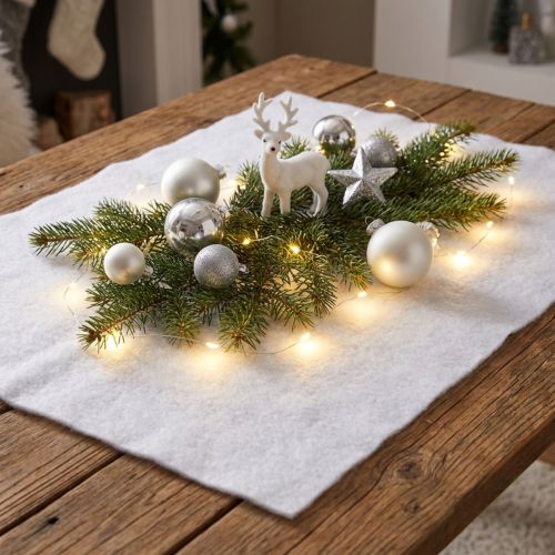 Dekorace sněhová pokrývka sníh v bílé zimní dekorace 240×90cm | Floristik24.cz