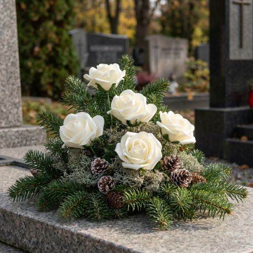 položky Pěnové růže se stonkovými květy pěnový krém Ø7,5cm 18 ks