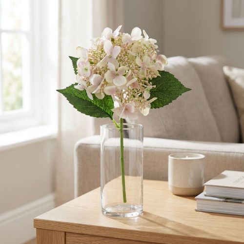 Hydrangea umělá smetanová zahradní květina s poupaty 52cm | Floristik24.cz
