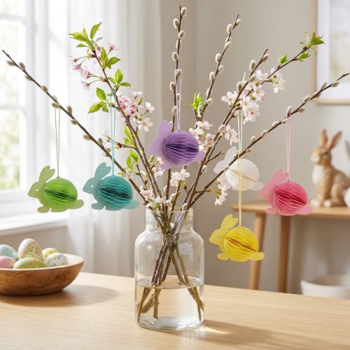 položky Honeycomb Easter Bunnies Sedící zajíčci na zavěšení 7x4,5x6cm 5ks