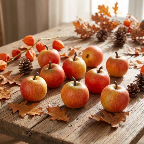 Umělé ovoce Dekorativní jablka Cox Orange 3,5 cm 24 kusů Rozptylová dekorace Podzimní dekorace | Floristik24.cz