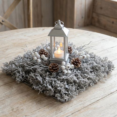 Umělý mech Realistický mechový koberec Umělý mech šedý 25×25cm | Floristik24.cz
