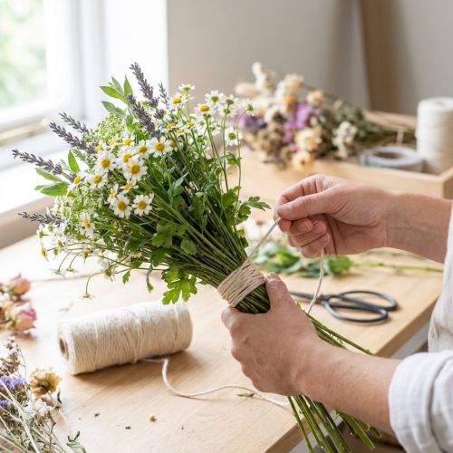 Jutová stuha přírodní bělená Deco šňůrová juta 2mm 150m | Floristik24.cz