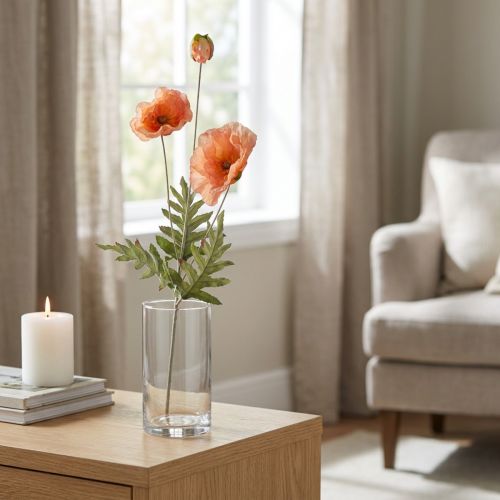 Umělé květiny hedvábné květiny dekorace vlčí máky 75cm | Floristik24.cz