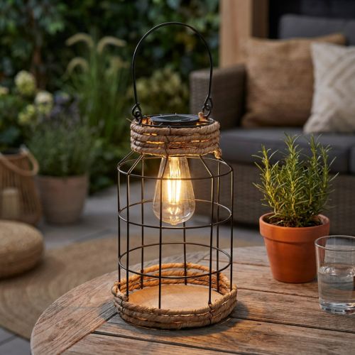 položky Zahradní svítidlo Solar Metal Black Natural Ø18cm H29cm