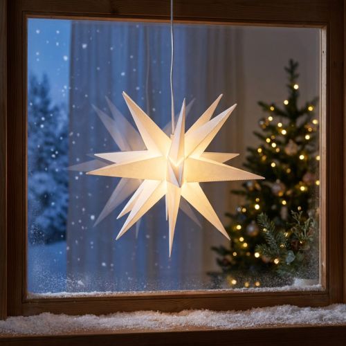 LED star 3D bílý časovač