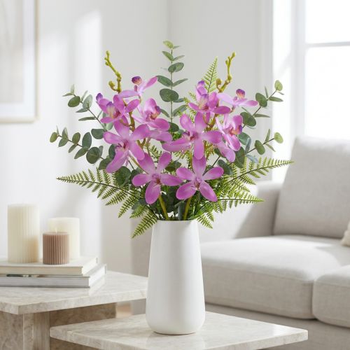 Umělé orchideje 8 fialových květů Ø3,5cm–5cm 2ks | Floristik24.cz