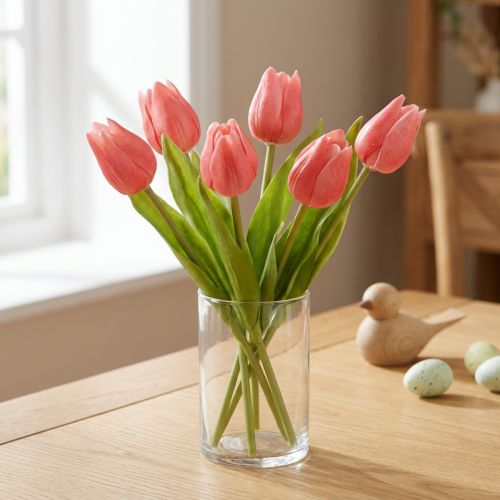 položky Vysoce kvalitní tulipánový květ jako realistická replika do stolních váz, 21 cm, 6 kusů