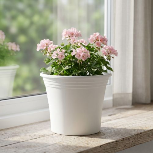 Plastový hrnec “Irys” bílý Ø25cm V21cm 1 ks | Floristik24.cz
