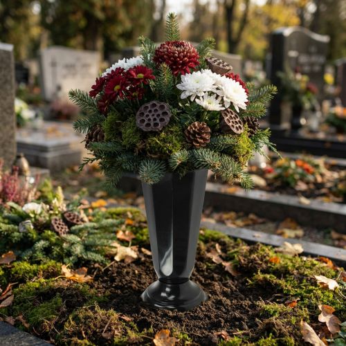 Zařizovací váza Szwed černá Ø23cm 1 ks | Floristik24.cz