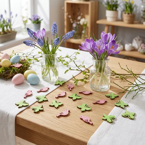 Mini dřevěné stelivo dekorace 2cm pastel asst. 144 ks | Floristik24.cz