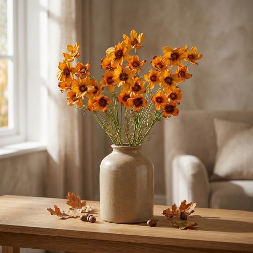 Košík na šperky Umělé květiny Cosmea Orange V51cm 3 ks | Floristik24.cz