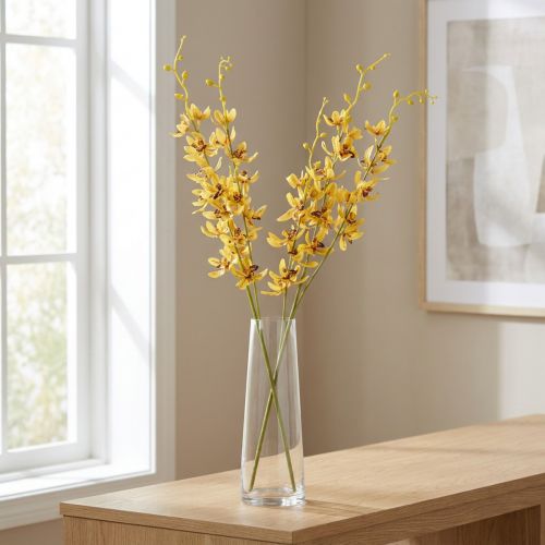 položky Umělá orchidej Cymbidium jako květinový stonek pro elegantní dekoraci, 95 cm, 2 kusy