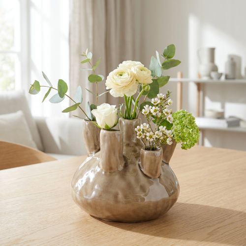 Námořní váza Dekorace Coral Design Hnědá Ø14,5cm H14cm | Floristik24.cz