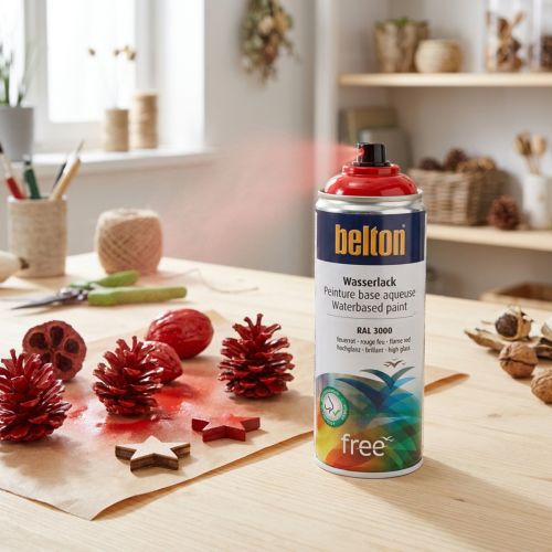 Belton vodní lak bez vody červená barva ve spreji ohnivě červená 400ml | Floristik24.cz