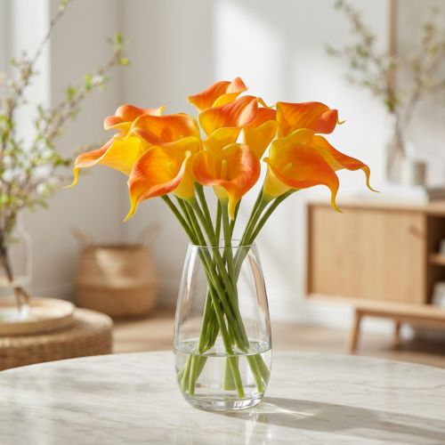 Mini kala umělá žlutá 28cm 12 ks | Floristik24.cz