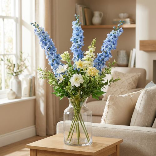 Umělé Delphinium Modré Delphinium Umělé květiny Hedvábné květiny | Floristik24.cz