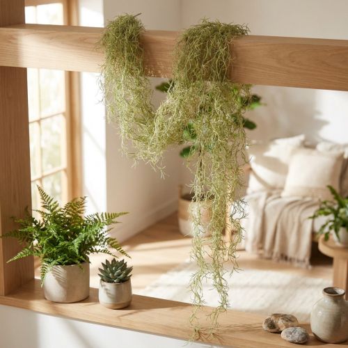 Tillandsia dekorační závěs Tillandsia umělá zelená bílá 180cm | Floristik24.cz