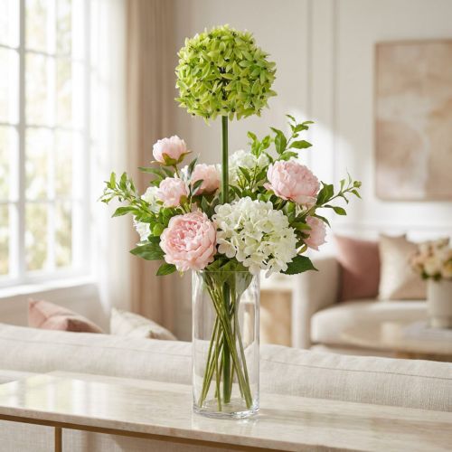 Okrasná cibule Allium, hedvábný květ, umělá kulička pórek zelený Ø20cm L72cm | Floristik24.cz