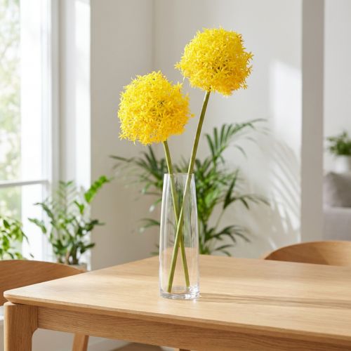 Allium žlutý květ umělá cibule 80cm Ø14,5cm 2ks | Floristik24.cz