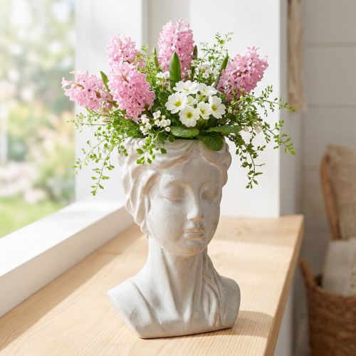 Květináč ženské poprsí vintage květináč litý kámen V20cm | Floristik24.cz