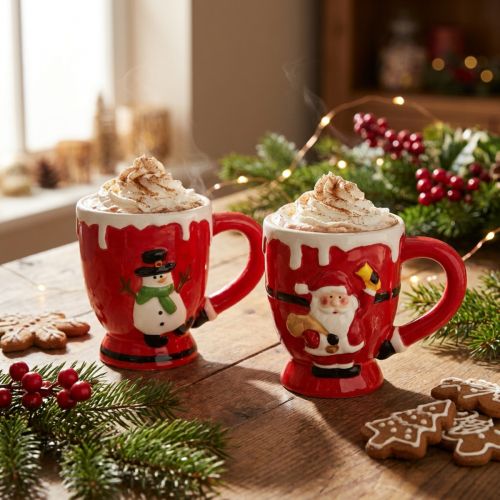 Vánoční hrníčky hrníček Santa Claus keramický 10,5cm 2ks | Floristik24.cz