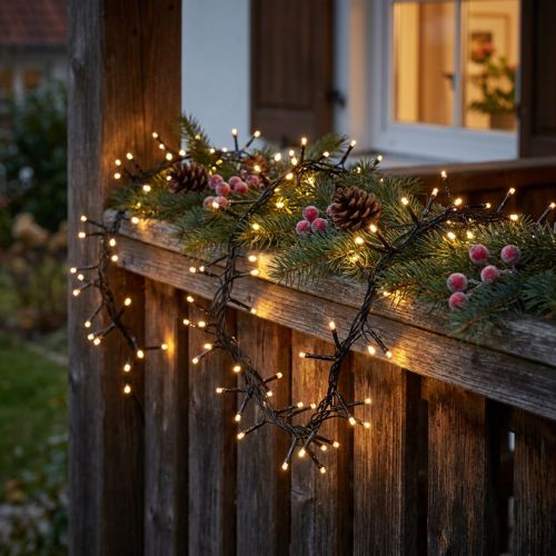 LED světelný řetěz pro venkovní 288er 2,4m černá/teplá bílá | Floristik24.cz