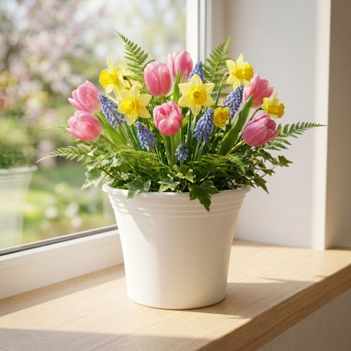 Plastový květináč „Irys“ bílý Ø17cm V14cm 1 ks | Floristik24.cz
