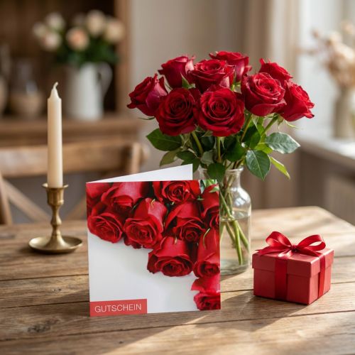 Poukázka červené růže + obálka 1 ks | Floristik24.cz