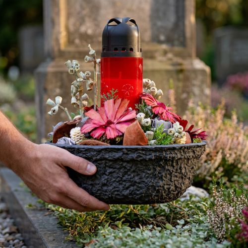 Oasis Black Biolit miska na rostliny Květinová miska Černá Ø26cm | Floristik24.cz