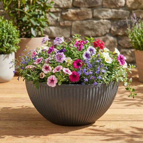 Plastová miska do květináče antracitová Ø40cm V18,5cm | Floristik24.cz