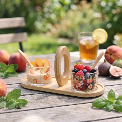 Letní dekorace na stůl s motivem broskví a tapas set, 23×9×10,5 cm | Floristik24.cz