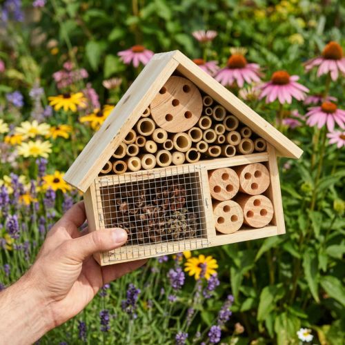 Hmyzí domeček přírodní hmyz hotelové dřevo jedle přírodní V21cm | Floristik24.cz