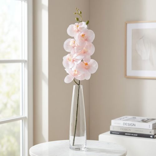Umělá orchidej růžová Phalaenopsis Real Touch 83cm | Floristik24.cz