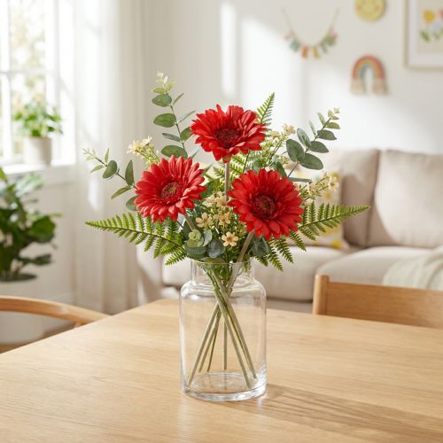 Umělé květiny Gerbera červená 45cm | Floristik24.cz
