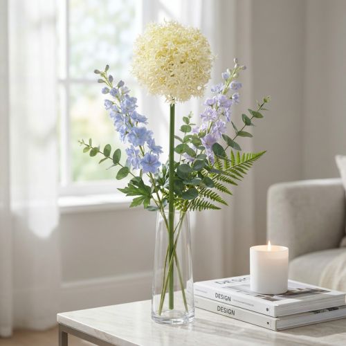 Umělá Allium krémová bílá okrasná cibule Ø18cm L90cm | Floristik24.cz