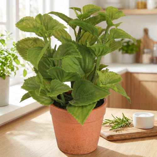 Máta v květináči Umělé bylinky Umělé rostliny 18cm 2ks | Floristik24.cz