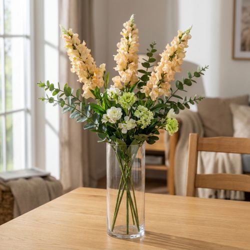 položky Snapdragon umělý květ hedvábný květ Snapdragons růžový krém L92cm