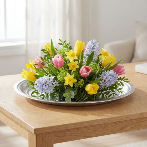 Dekorační talíř kov stříbrný lesklý Ø36cm V3cm | Floristik24.cz