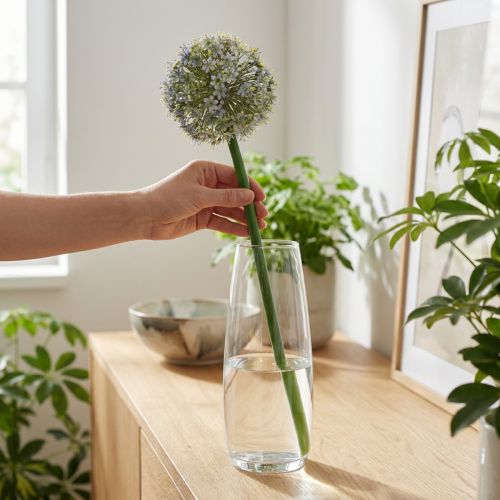 Umělá kvetoucí větvička česneku, realistický vzhled, 90 cm | Floristik24.cz