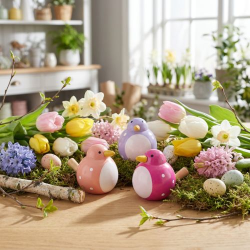 položky Dekorativní figurka ptáka, roztomilý a barevný design do obývacího pokoje, 6 cm, 6 dílků