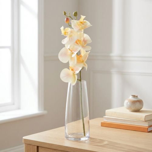 Umělá orchidej krémová Orange Phalaenopsis 78cm | Floristik24.cz