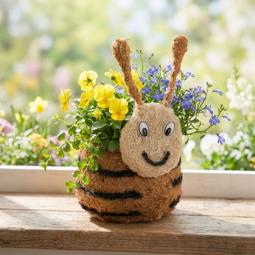 Květináč ve tvaru včely jako dekorativní květináč pro hravý interiérový design, jaro a léto, 24 cm, 2 kusy | Floristik24.cz