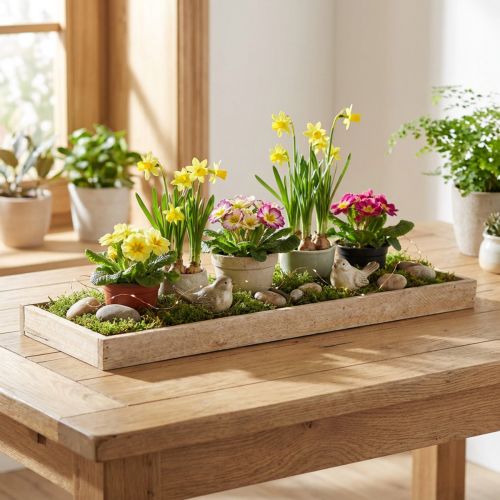 Dekorační tác podlouhlý dřevěný tác přírodní 42×14×3cm 3ks | Floristik24.cz