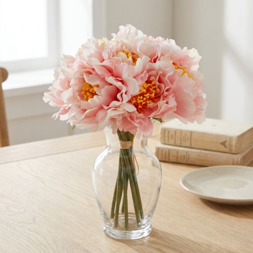 Paeonia Pivoňka umělý květ Pivoňka růžová Ø6cm 28cm 7 ks | Floristik24.cz