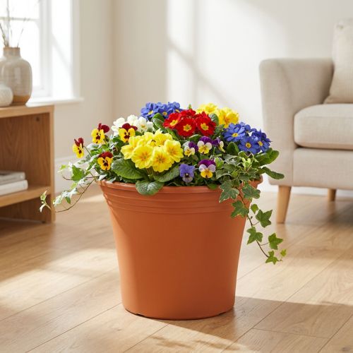 Hrnec „Irys“ plastový terakota Ø38cm H31cm 1 ks | Floristik24.cz