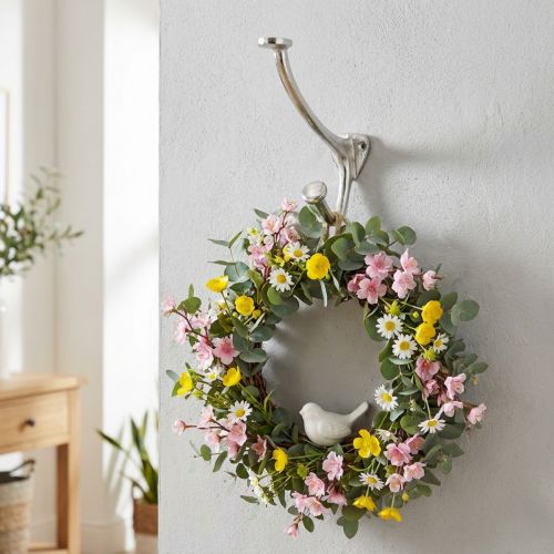 Nástěnný háček vintage vzhled stříbrný kovový dekorační háček V22cm | Floristik24.cz