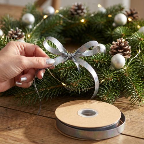 Dekorativní stuha stříbrná metalická bižuterní stuha 15mm 15m | Floristik24.cz