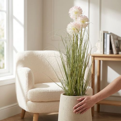 Umělé květiny dekorativní koule květina allium okrasná cibule umělá 78cm | Floristik24.cz